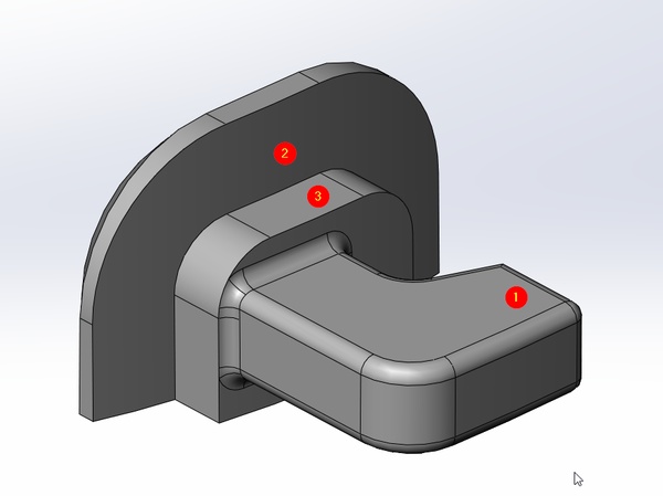 Krups SpeedyPro Zerkleinerer - Detailansicht der 3D-Konstruktion für die Ersatz-Schaltnocke am Deckel.